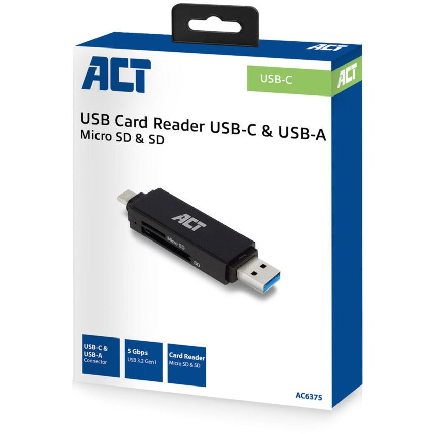 Lector de tarjetas act ac6375 negro