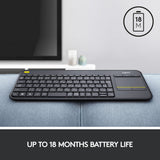 Teclado Logitech k400 plus (antracita, diseño UE (QWERTY))