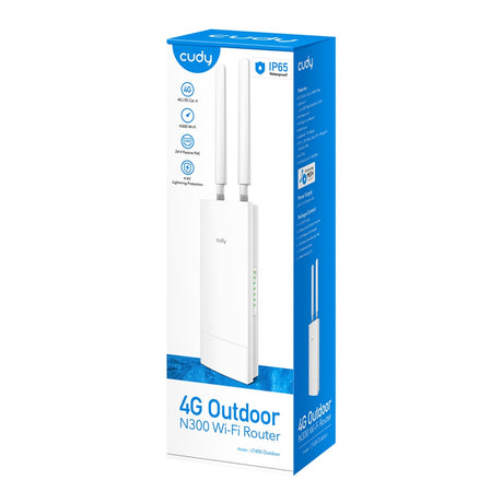 Enrutador wi-fi cudy para interiores y exteriores 4g n300 (blanco)