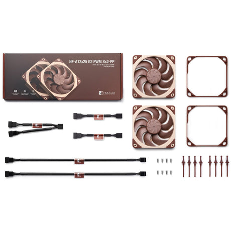Ventiladores de caja Noctua nf-a12x25 g2 pwm sx2-pp (marrón, 2 piezas, 120 x 120 x 25 mm)