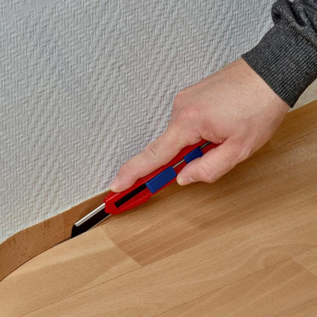 Knipex cutix cortador de cajas de cuchillos universal (rojo azul, incl. 2 hojas de cuchillo)