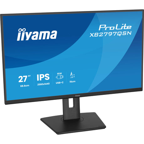 Monitor Iiyama prolite xb2797qsn-b1 27 (negro, 75 Hz, HDMI, display port, USB-C, LAN, audio)