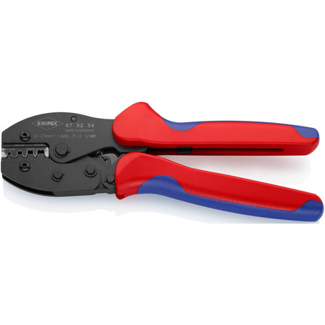 Alicates para engarzar Knipex preciforce 97 52 34 sb (rojo azul, aislante, engarzar 0,1 - 2,5 mm²)