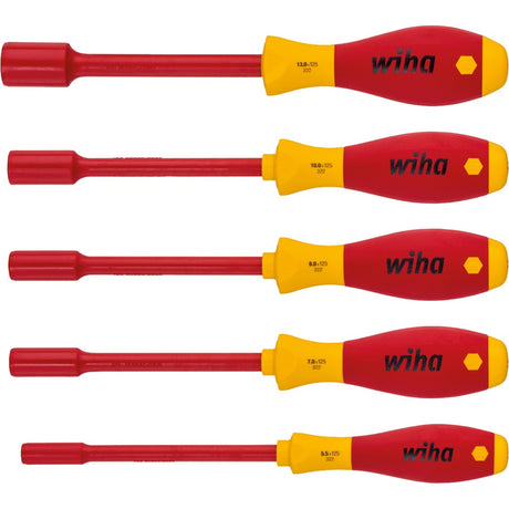 Juego de destornilladores Wiha Soft Finish eléctrico (rojo amarillo, 5 piezas)