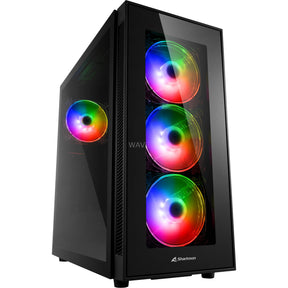 Carcasa midi tower Sharkoon TG5 pro rgb (negro | 4x usb-a | rgb | vidrio templado)