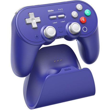 gamepad bluetooth 8bitdo pro 3 (blanco morado, switch 1 2, pc, android, usb bluetooth 2,4 ghz)