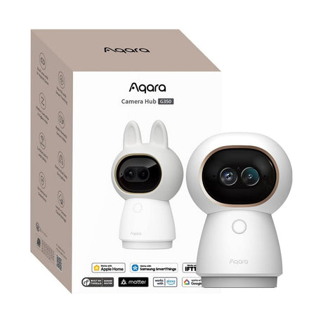 Aqara camera hub g350 (blanco, doble lente, 4k 2,5 k, 360°)