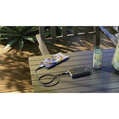 Goobay power bank compacto 10.000 mah (negro, 10 ah, 1x USB-A, 1x USB-C, suministro de energía, carga rápida)