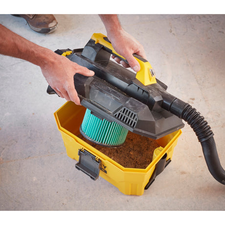Aspirador de obra inalámbrico en seco y húmedo Stanley fatmax v20 18v 7,5l aspirador en seco y húmedo (amarillo negro, batería y cargador no incluidos)