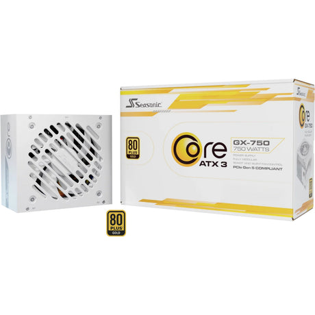 Fuente de alimentación modular Seasonic core gx-750-v2-white de 750 vatios (blanca, 1x 12v-2x6, 2x pcie)