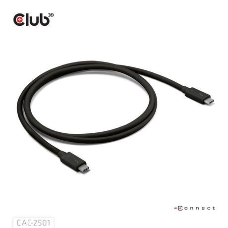 Cable club 3d thunderbolt 5 certificado 8k240hz (negro, datos 80 120 gbps, epr 240 vatios, 1 metro)