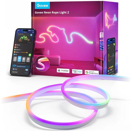 Govee tira LED inteligente neón blanca 4m materia rgbic - extra flexible