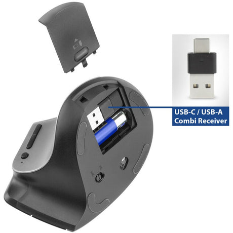 Ratón ergonómico inalámbrico Act con Bluetooth y USB-C USB-A