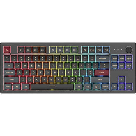 Teclado mecánico Montech mkey Dark tkl rgb (negro, diseño estadounidense (qwerty), gateron g pro amarillo, 80% (tkl), intercambiable en caliente, rgb, pbt)