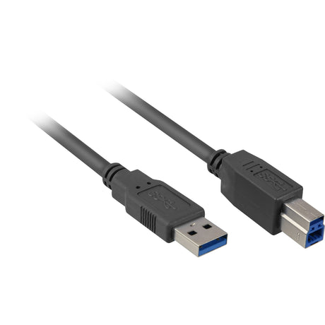 Sharkoon USB-A 3.0 > Cable USB-B (negro, 1 metro)