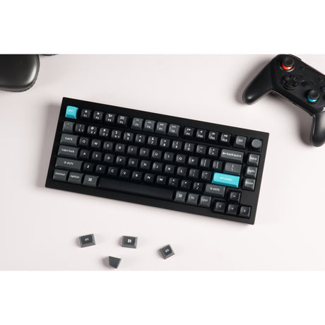 Teclado mecánico personalizado inalámbrico Keychron q1 ultra-m1 8k (negro, diseño estadounidense (qwerty), rojo seda pom, 75%, rgb, intercambio en caliente, 8k, 2,4 ghz | bluetooth 5.2 | usb-c)