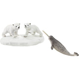 Schleich wild life - figura de juguete de fiesta con tobogán de osos polares