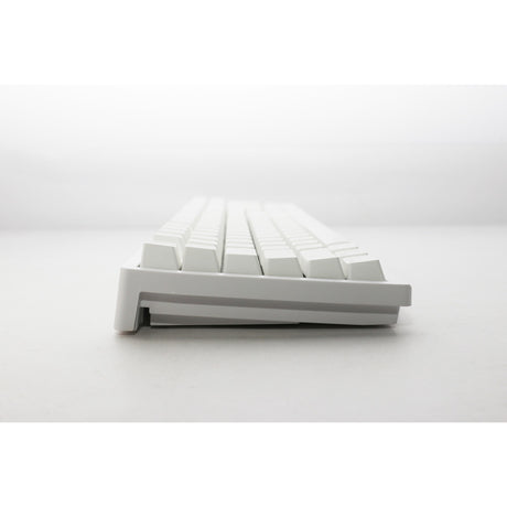 Teclado mecánico para juegos Ducky zero 6108 blanco puro rgb (blanco, diseño estadounidense (qwerty), azul cherry mx2a, 100%, leds rgb, pbt de doble disparo, intercambio en caliente, 2,4 ghz | bluetooth | usb-c)