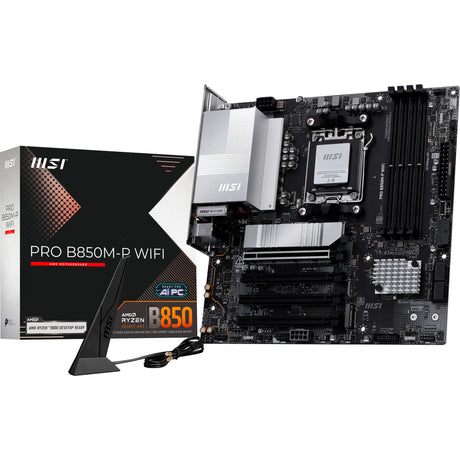 Placa base MSI Pro B850M-P WiFi Socket AM5 (negro plateado, RAID, 5GB-LAN, WiFi 7, BT, Sonido, µATX)