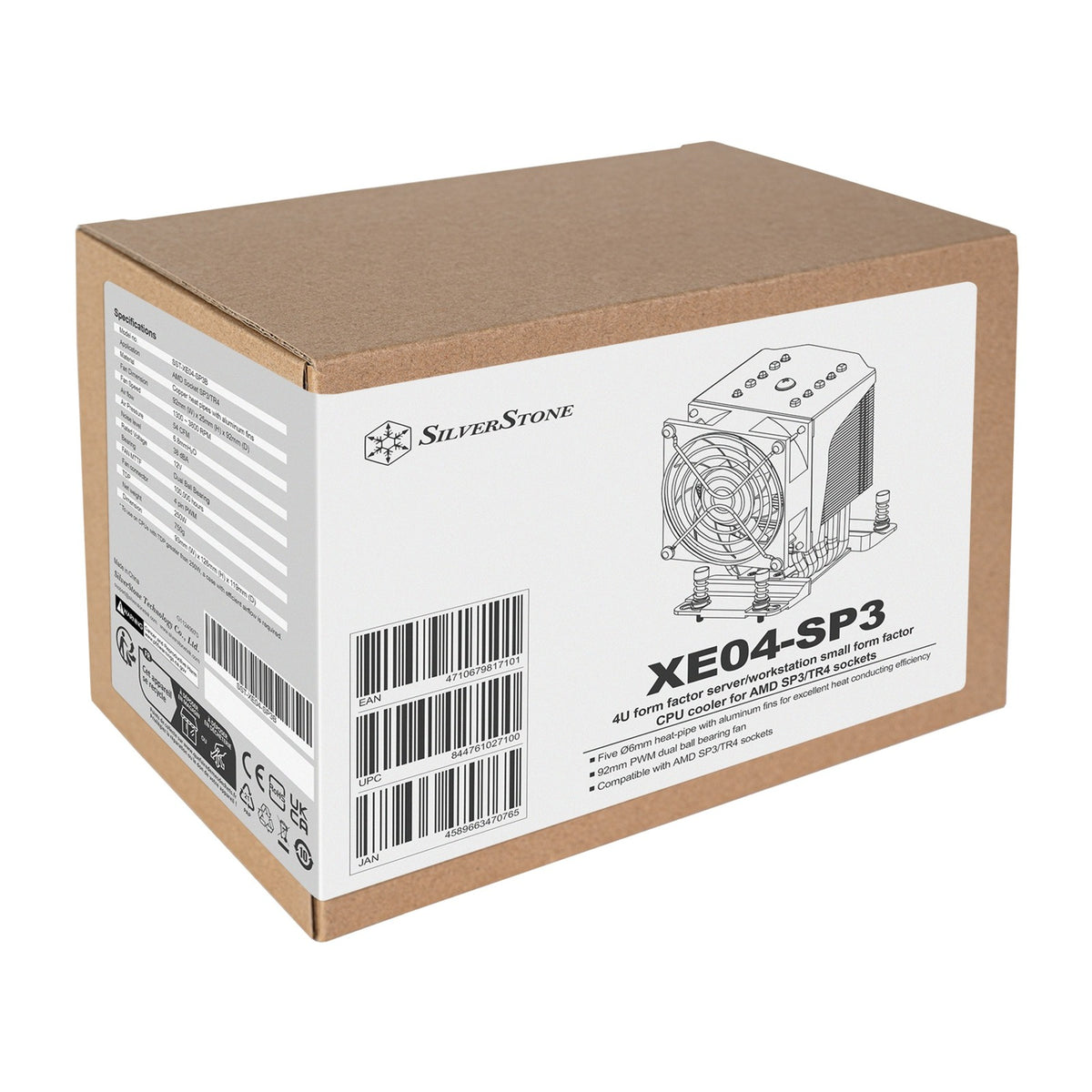 Enfriador de CPU Silverstone SST-XE04-SP3B (conector de ventilador PWM de 4 pines)