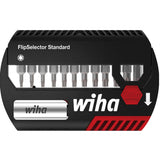 Wiha juego de puntas flip selector estándar 25 mm (negro rojo, torx® 13 piezas 1 4 c6.3 con clip para cinturón)