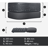 Teclado ergonómico logitech k860 (negro, 100%, bluetooth, iso internacional de EE. UU.)