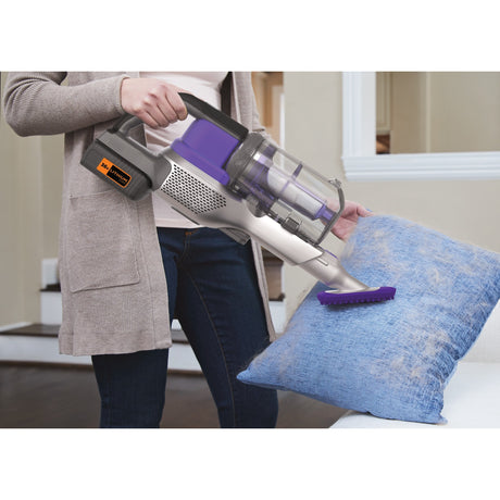 Aspiradora de palo para mascotas extrema Black+decker 36v 4 en 1 power series (púrpura)