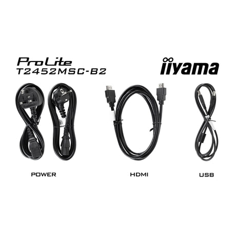 Monitor táctil iiyama prolite t2452msc-b2 24 (negro, hdmi, displayport, usb, audio, táctil, 120hz)