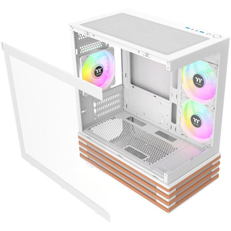 Carcasa mini torre Thermaltake view 170 ws argb (color madera blanca | 2x usb-a | rgb | vidrio templado)