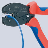Alicates para engarzar Knipex preciforce 97 52 36 sb (rojo azul, pelar, engarzar 0,5 - 6,0 mm²)