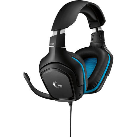 Logitech G432 7.1 Auriculares supraaurales con cable y sonido envolvente para juegos (Negro Azul, PC, Playstation 4, Playstation 5, Xbox One, Xbox Series X|S, Nintendo Switch)