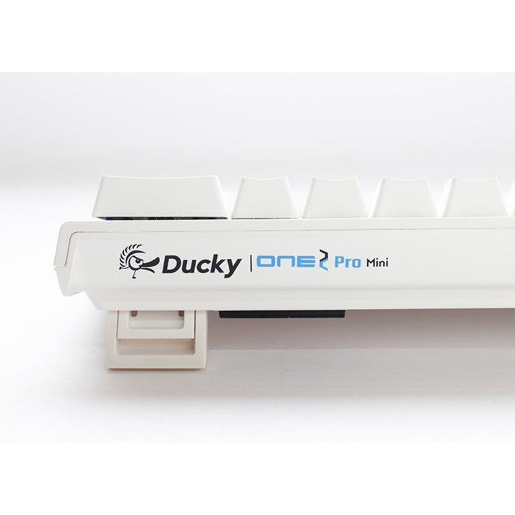Teclado mecánico para juegos Ducky one 2 pro mini white classic rgb (blanco, diseño estadounidense (qwerty), rojo cereza mx, 60%, led rgb, pbt de doble disparo, mecánica quack)