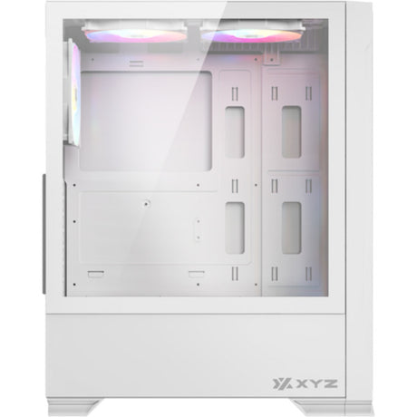 Carcasa de torre midi de malla Xyz PC Gear Airone 300-X (blanco | 1x USB-A | 1x USB-C | Vidrio templado)