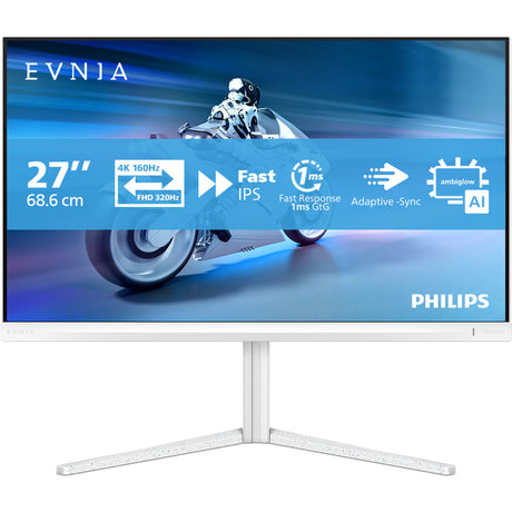 Philips Evnia 27m2n5901a 27 monitor gaming 4k UHD (blanco, 2x HDMI, display port, 2x USB-A, USB-B, USB-C, 160 Hz 320 Hz)