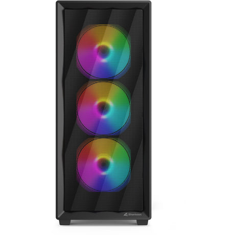 Carcasa de torre midi Sharkoon vk4 rainbow (negro | 2x usb-a | rgb | vidrio templado)