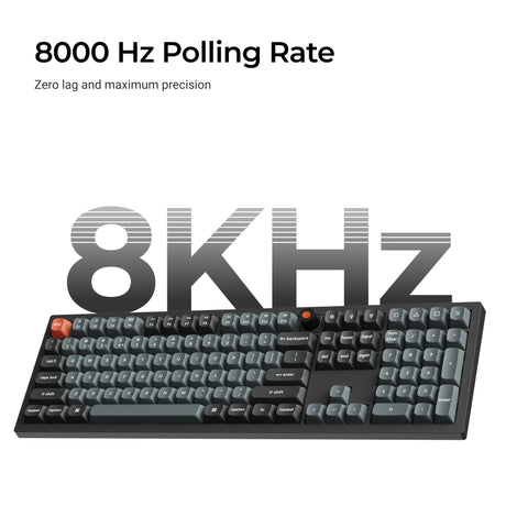 Teclado mecánico personalizado con cable Keychron v6w-d1 8k qmk (negro, diseño estadounidense (qwerty), súper rojo, 100%, leds rgb, pbt de doble disparo, intercambio en caliente, 8k, botón)