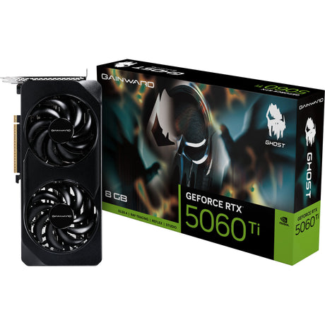 Tarjeta gráfica Gainward GeForce RTX 5060 Ti Ghost de 8 GB (3x DisplayPort, 1x HDMI 2.1, DLSS 4)