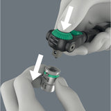 Trinquete de velocidad zyklop Wera 8000 c black edition con accionamiento 1 2 (negro verde)