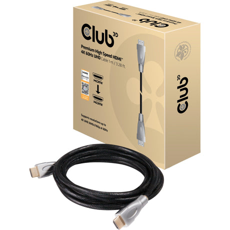 Cable HDMI 2.0 premium de alta velocidad Club 3D (negro, 1 metro, 4K 60Hz)