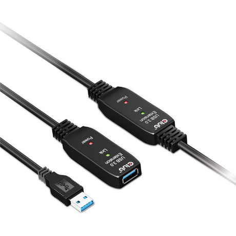 Cable de extensión de repetidor activo USB 3.2 Gen 1 Club 3D (negro, 15 metros)
