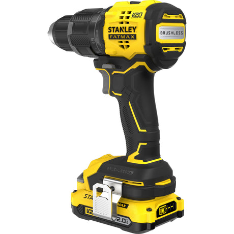 Atornillador taladro percutor Stanley Fatmax V20 18V (negro amarillo, 2 baterías y cargador incluidos, con estuche)