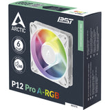 Ventilador de caja Arctic p12 pro a-rgb (blanco, 120 x 120 x 25 mm, pwm)