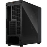 Carcasa de torre midi norte con diseño fractal (color madera negra | 2x USB-A | 1x USB-C | vidrio templado)