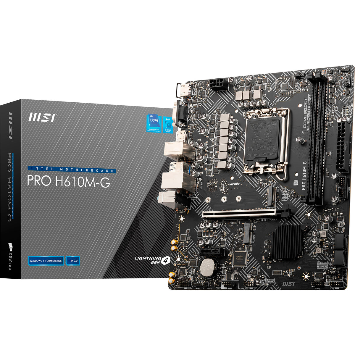 Placa base MSI Pro H610M-G Socket 1700 (GB-LAN, Sonido, µATX)