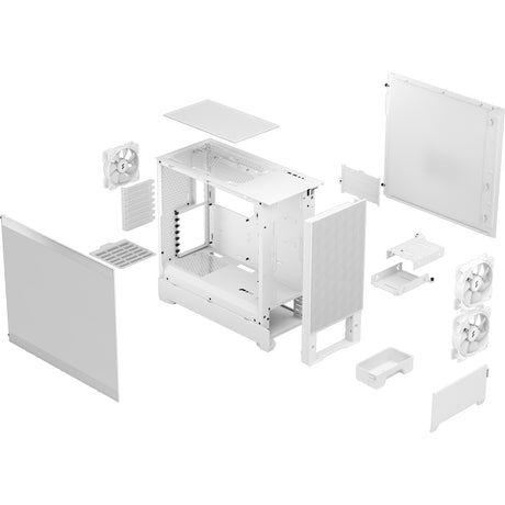 Carcasa de torre midi rgb pop air de diseño fractal (blanco | 2x usb-a | rgb | vidrio templado)