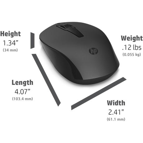 Ratón inalámbrico hp 150 (gris oscuro negro, 1600 ppp)