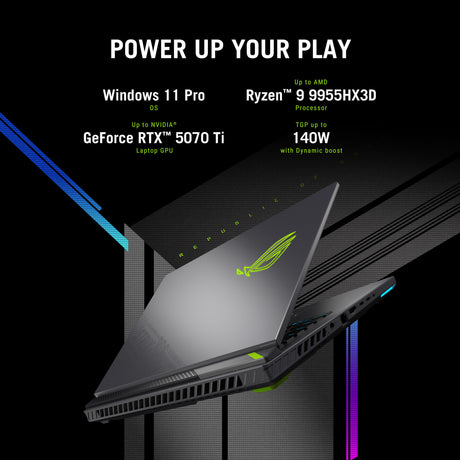 Portátil para juegos Asus ROG Strix G16 G614pp-S5032W 16 (Gris | R9 8940HX | RTX 5070 | 16 GB | 1 TB SSD)
