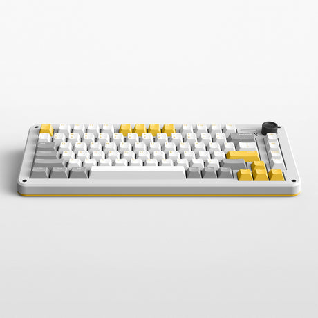 Teclado mecánico inalámbrico Ty iqunix zx75 gravi wave (gris, diseño estadounidense (qwer), rojo gateron, 75%, leds rgb, intercambiables en caliente, pbt de doble disparo, 2,4 ghz | bluetooth 5.1 | usb-c)