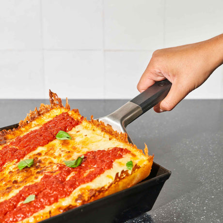 Ooni pan pizza espátula parrilla cubiertos (negro plateado)