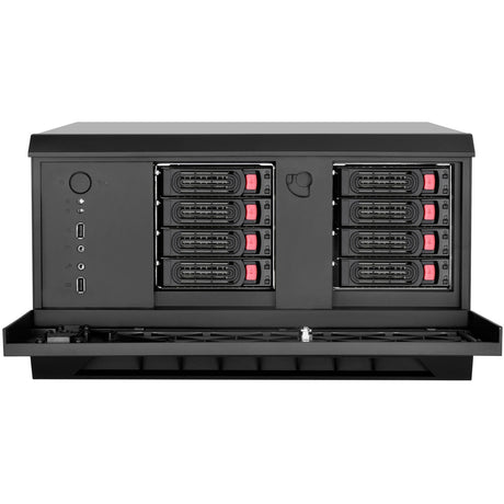 Carcasa para rack Silverstone CS381b v1.1 (negro | 2x USB-A 3.2 (5 Gbit s) | 2x audio)